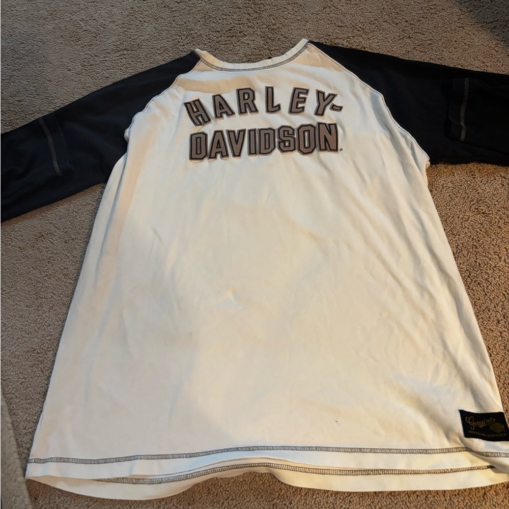 Harley-Davidson Kids White and Black Long Sleeve Tee